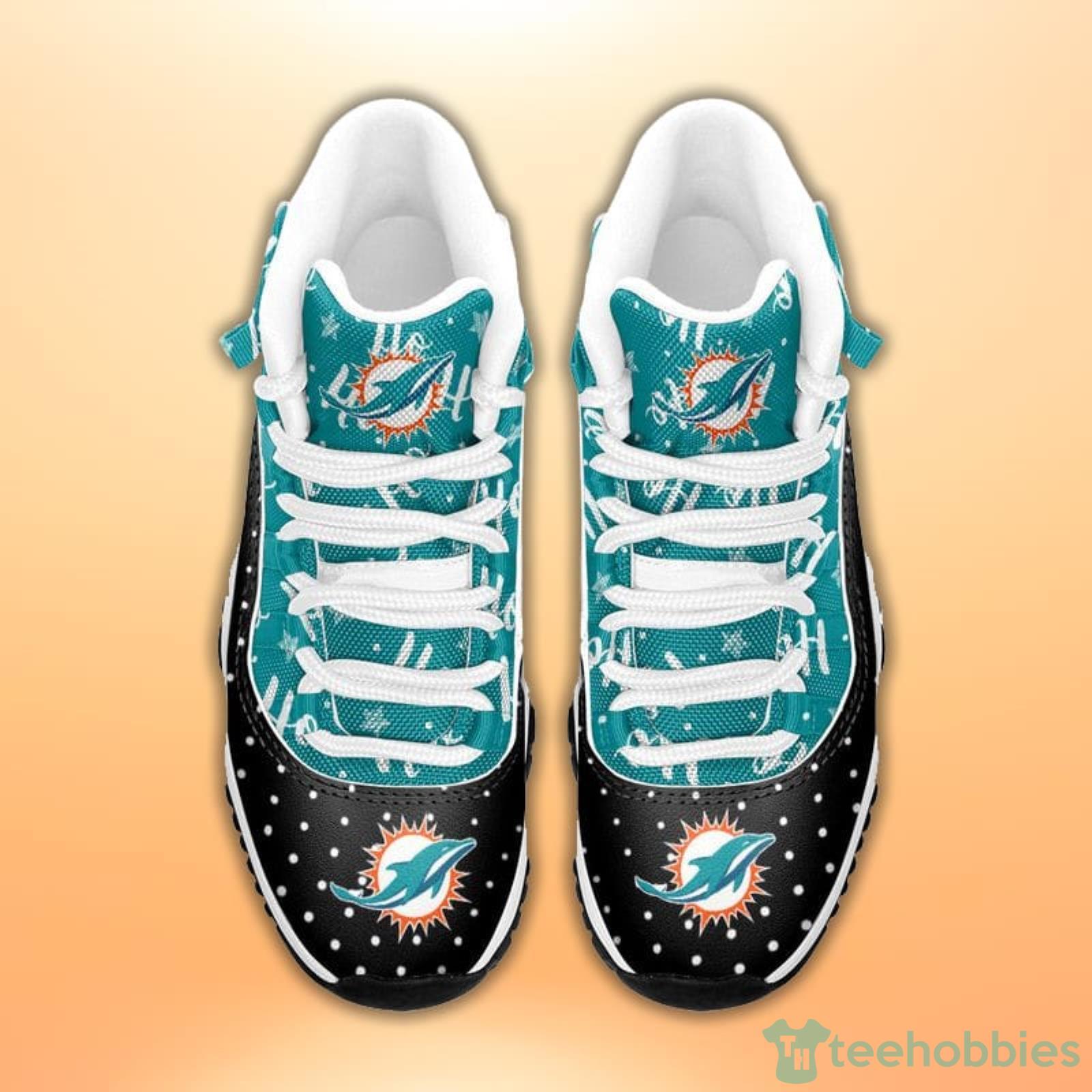 NFL Miami Dolphins Football Team Air Jordan 11 Sneakers Shoes