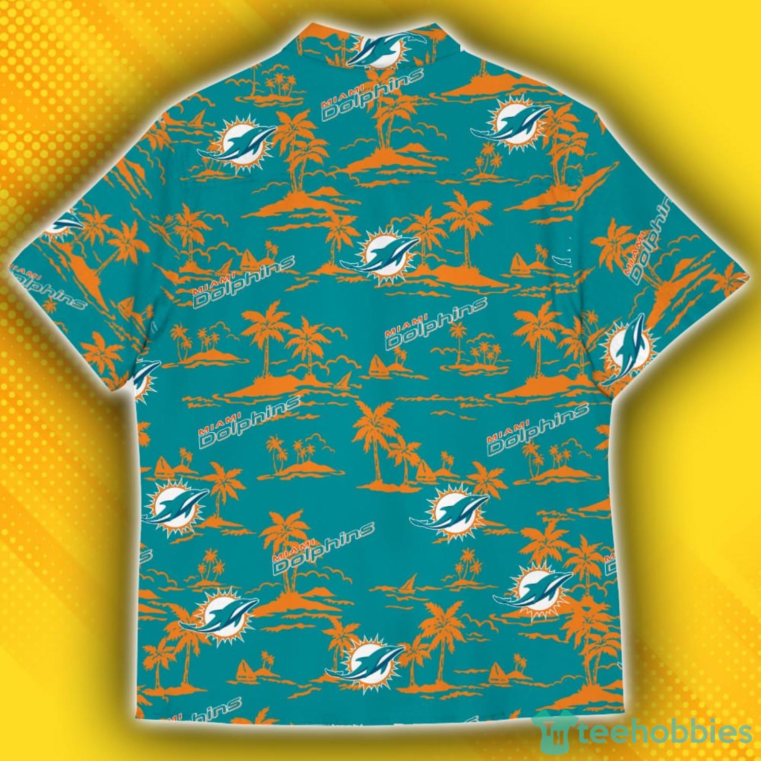 Miami Dolphins Island Pattern Tree Hawaiian Shirt Product Photo 3 Miami Dolphins Island Pattern Tree Hawaiian Shirt Product Photo 3
