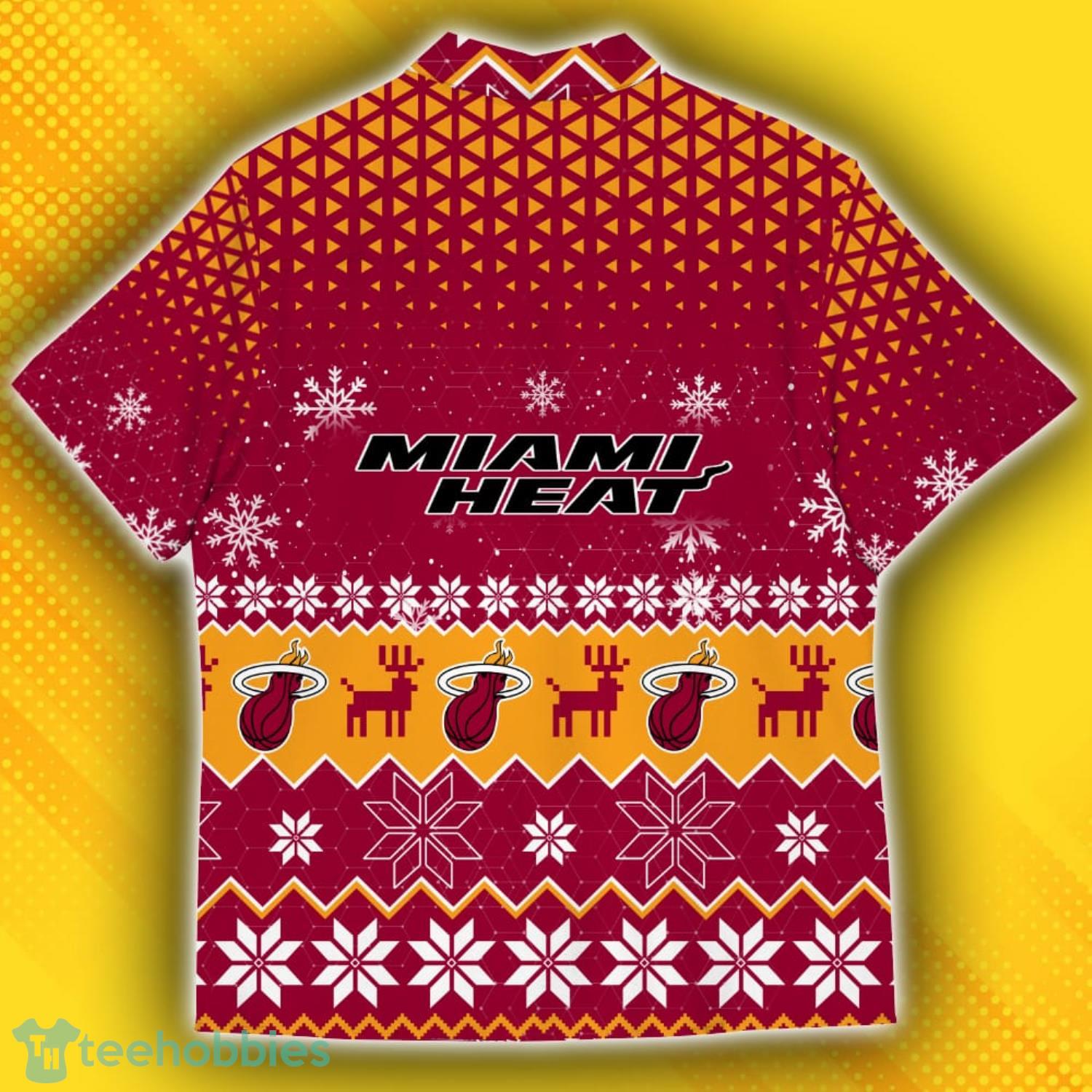 Miami Heat Ugly Christmas Sweater Pattern Hawaiian Shirt Product Photo 3