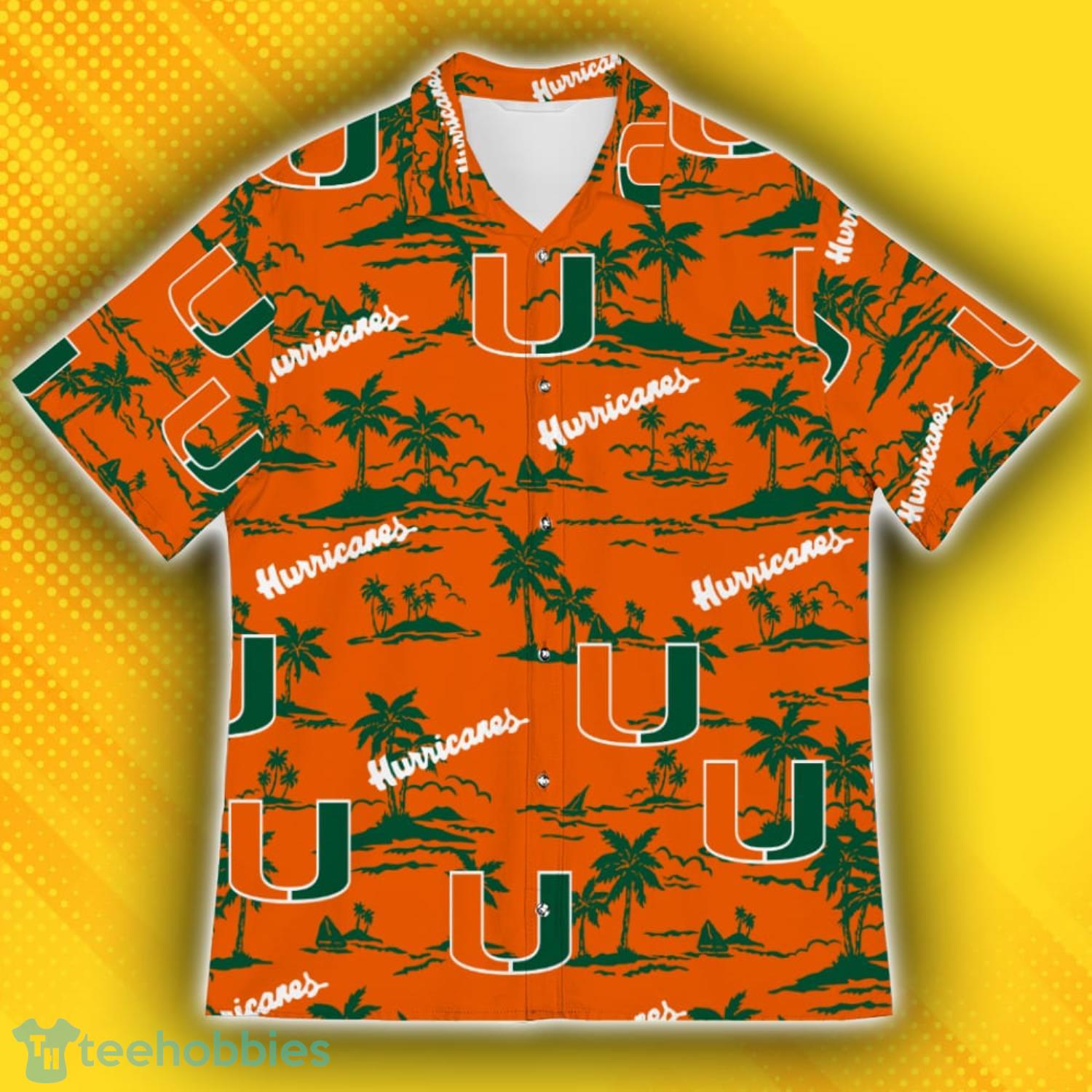 Miami Hurricanes Island Fans Pattern Tree Hawaiian Shirt Product Photo 2