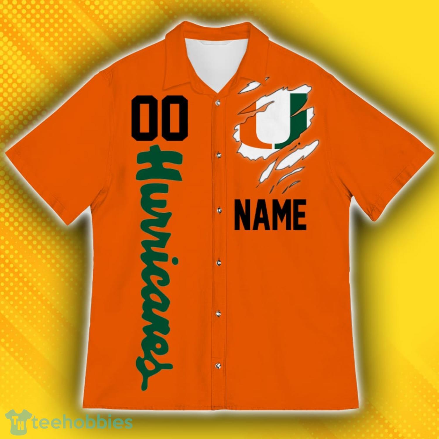Miami Hurricanes Sports American Hawaiian Football Hawaiian Shirt Custom Name For Fans Product Photo 2