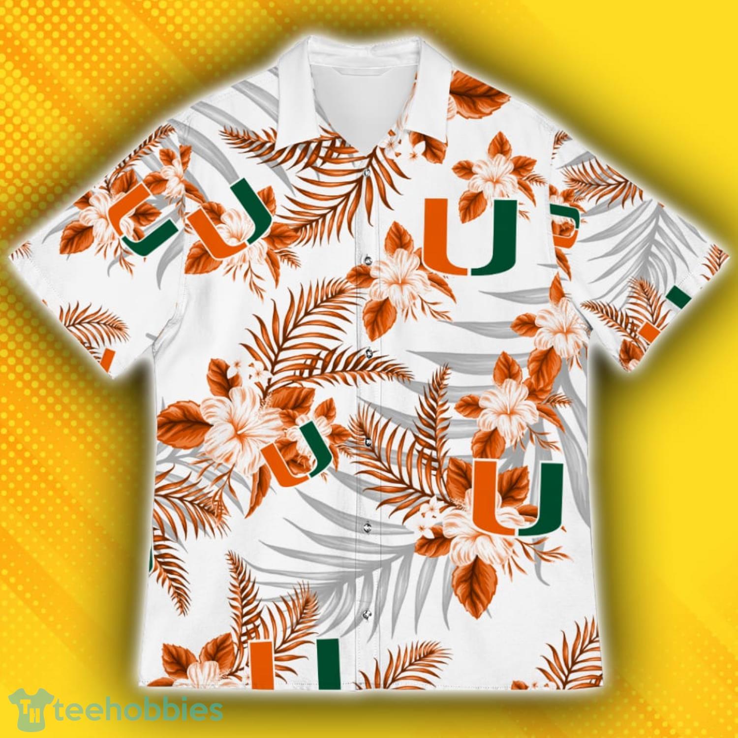 Miami Hurricanes Sports American Hawaiian Tropical Patterns Hawaiian Shirt Product Photo 2