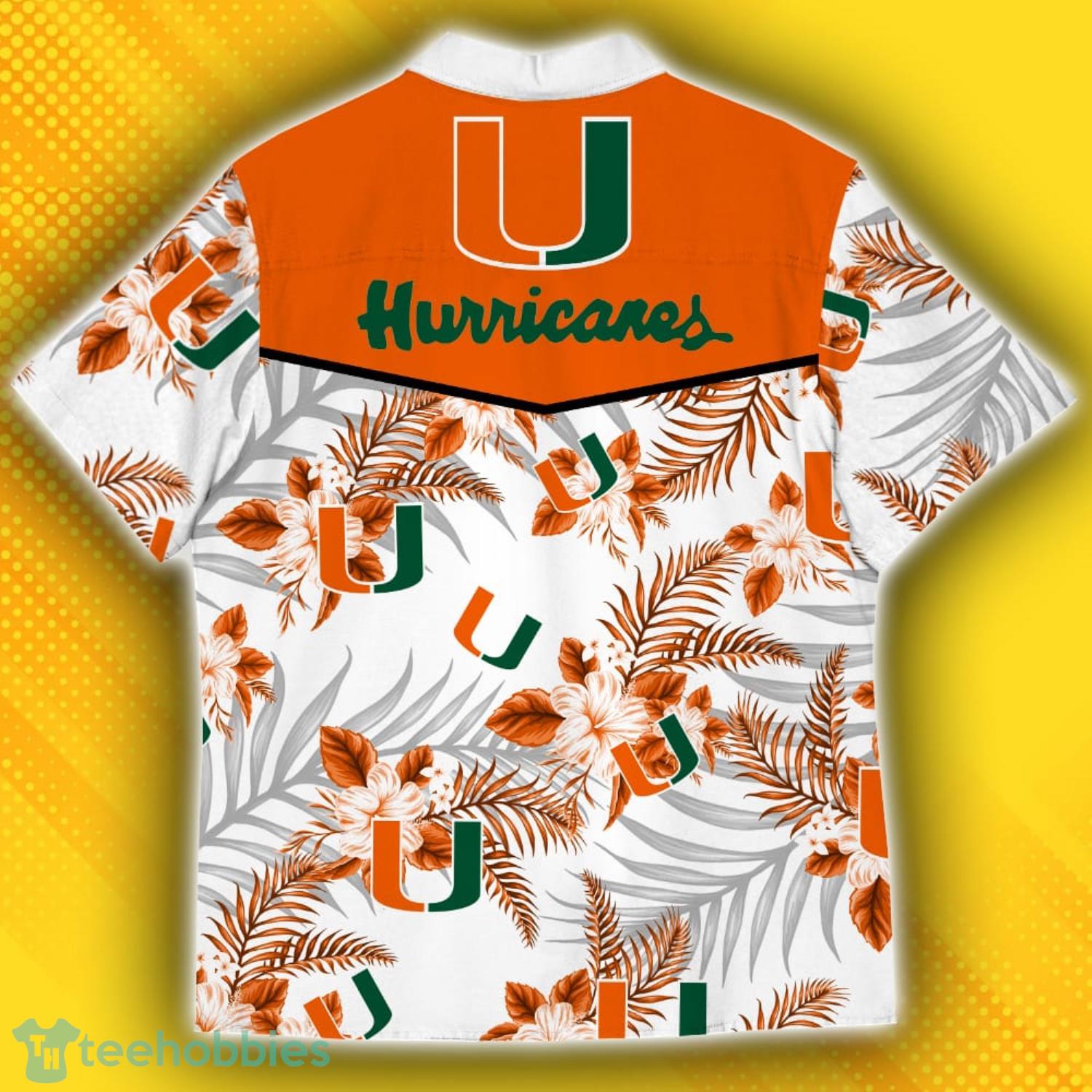 Miami Hurricanes Sports American Hawaiian Tropical Patterns Hawaiian Shirt Product Photo 3