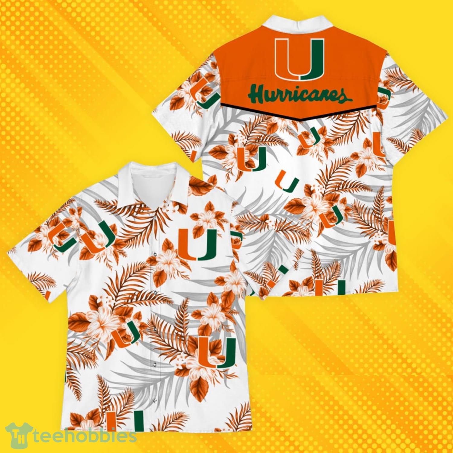 Miami Hurricanes Sports American Hawaiian Tropical Patterns Hawaiian Shirt Product Photo 1