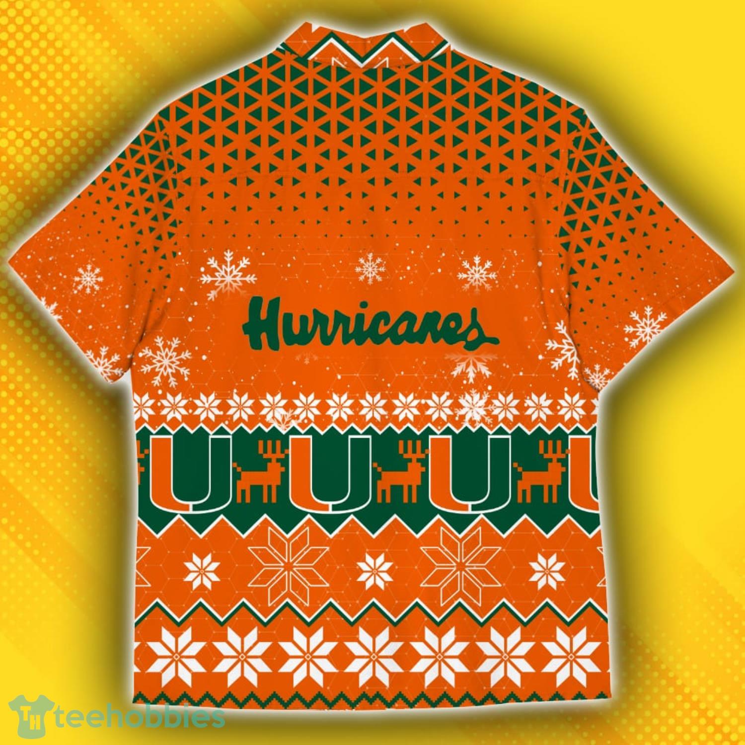Miami Hurricanes Ugly Christmas Sweater Pattern Hawaiian Shirt Product Photo 3