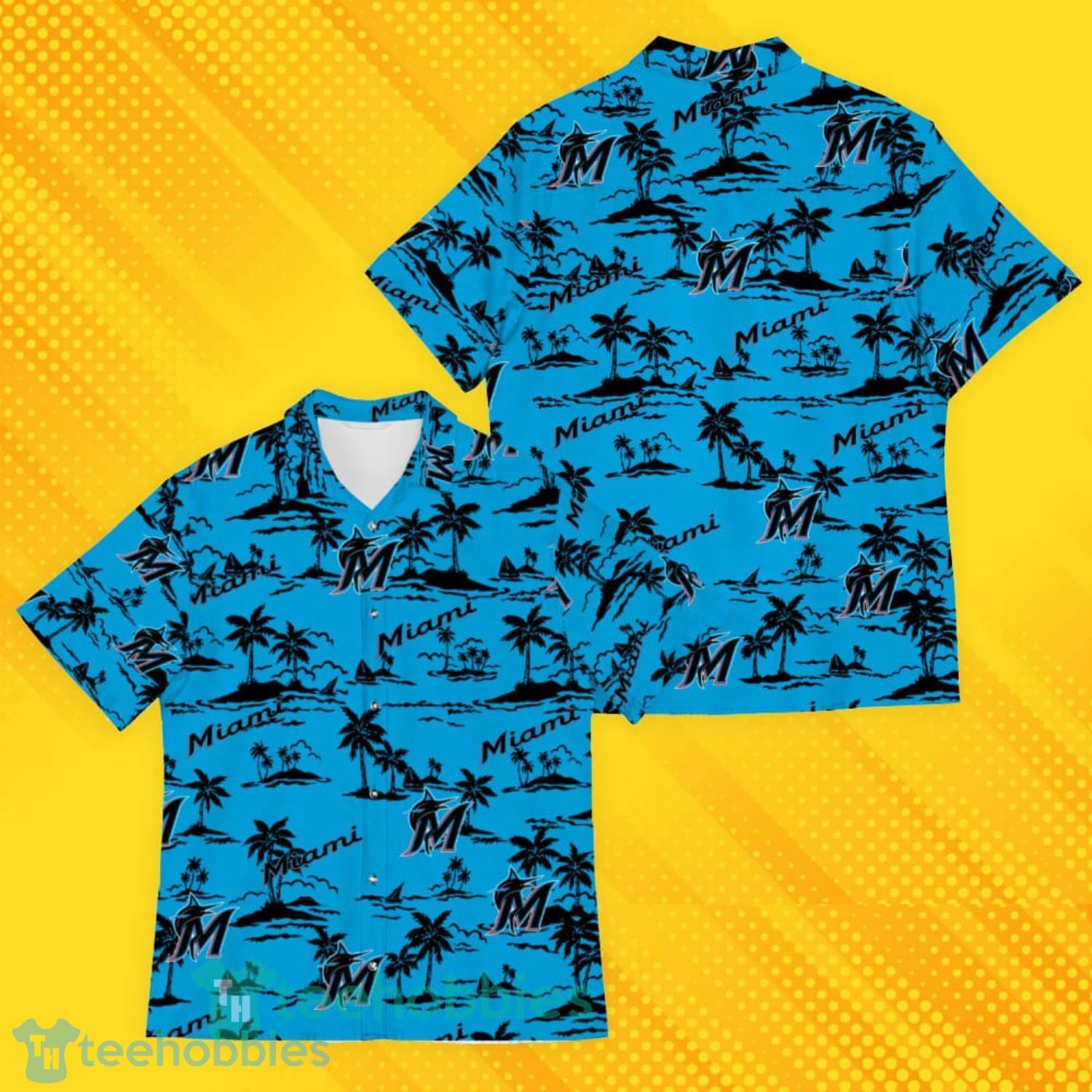 Miami Marlins Island Pattern Tree Hawaiian Shirt Product Photo 4