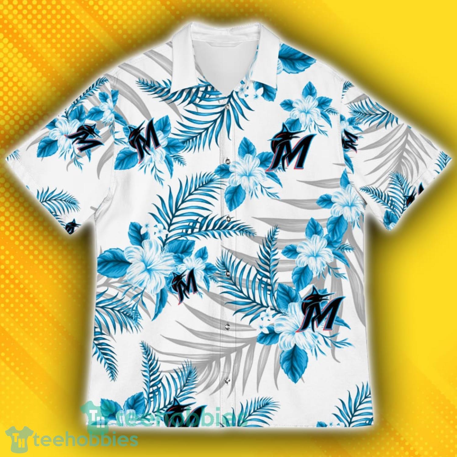 Miami Marlins Sports American Hawaiian Tropical Patterns Hawaiian Shirt Product Photo 2