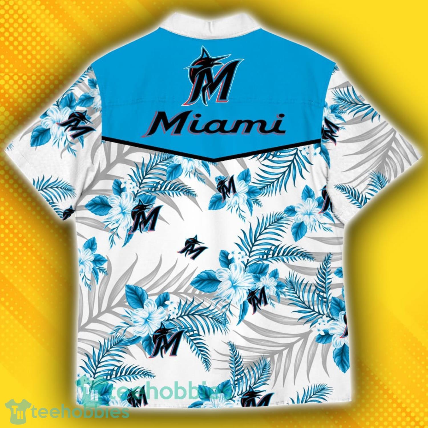 Miami Marlins Sports American Hawaiian Tropical Patterns Hawaiian Shirt Product Photo 3