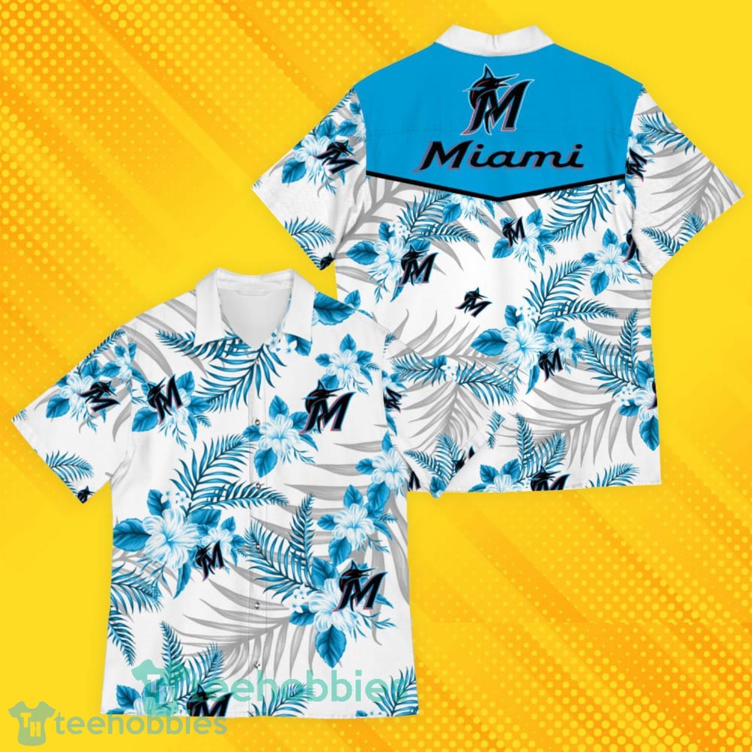 Miami Marlins Sports American Hawaiian Tropical Patterns Hawaiian Shirt Product Photo 4