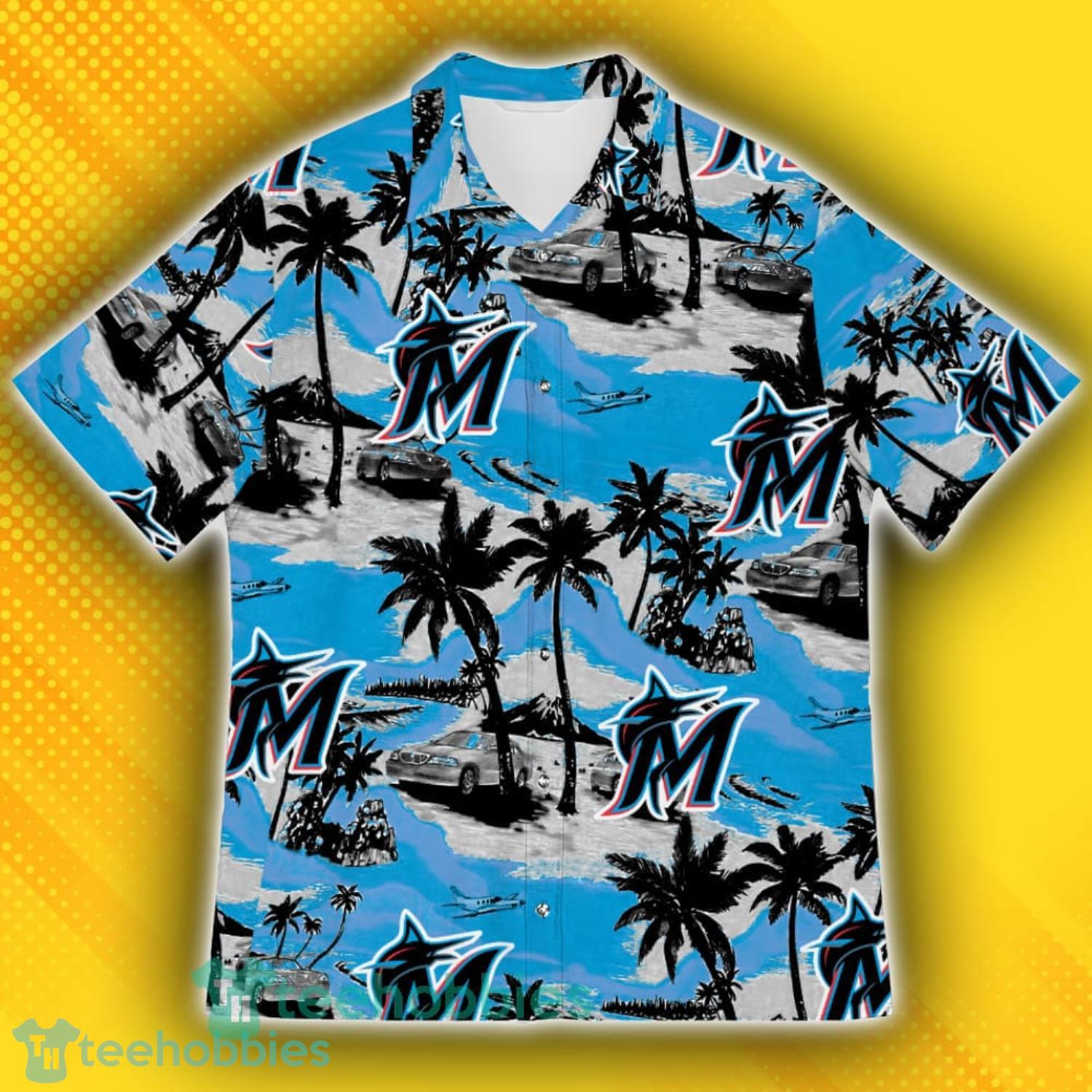 Miami Marlins Sports American Tropical Patterns Hawaiian Shirt Product Photo 2