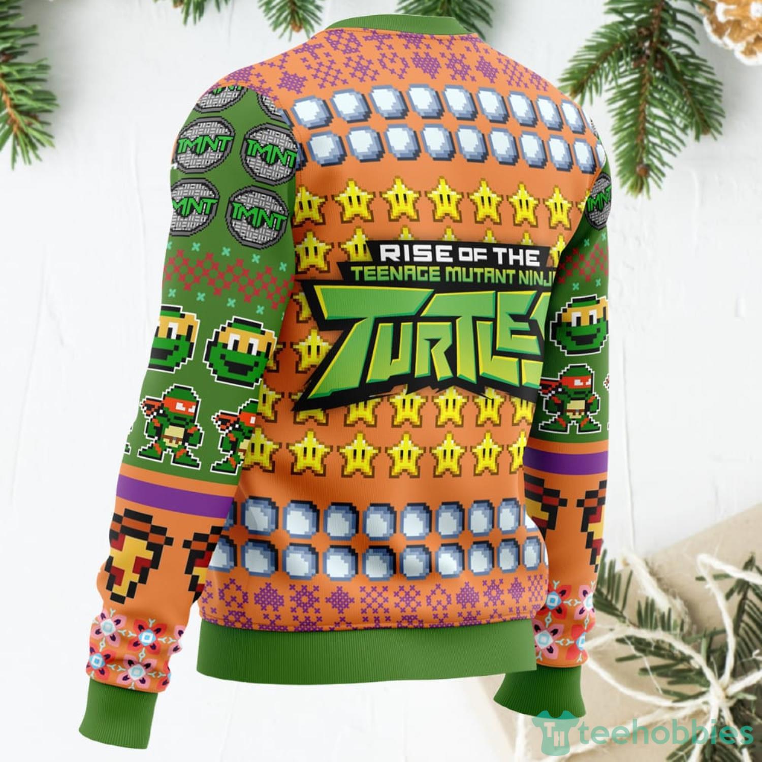 Teenage Mutant Ninja Turtles Christmas Jumper Mens Green Knitted Sweater