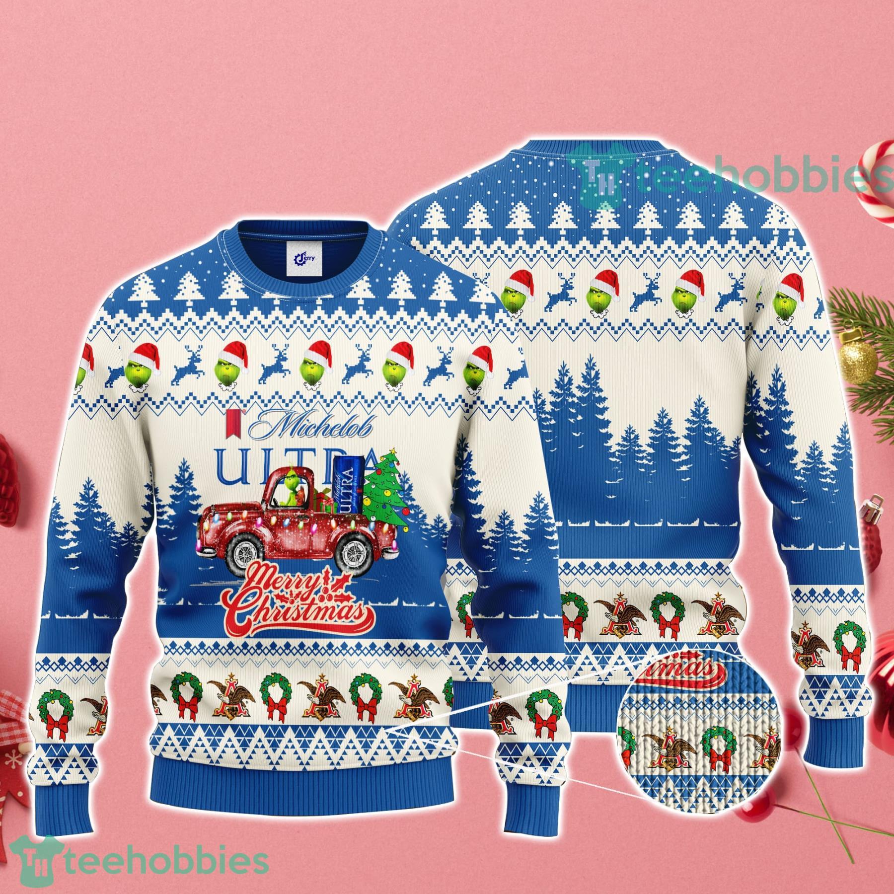 Michelob Ultra Grinch Merry Christmas Ugly Christmas Sweater For Men And Women Product Photo 1 Michelob Ultra Grinch Merry Christmas Ugly Christmas Sweater For Men And Women Product Photo 1