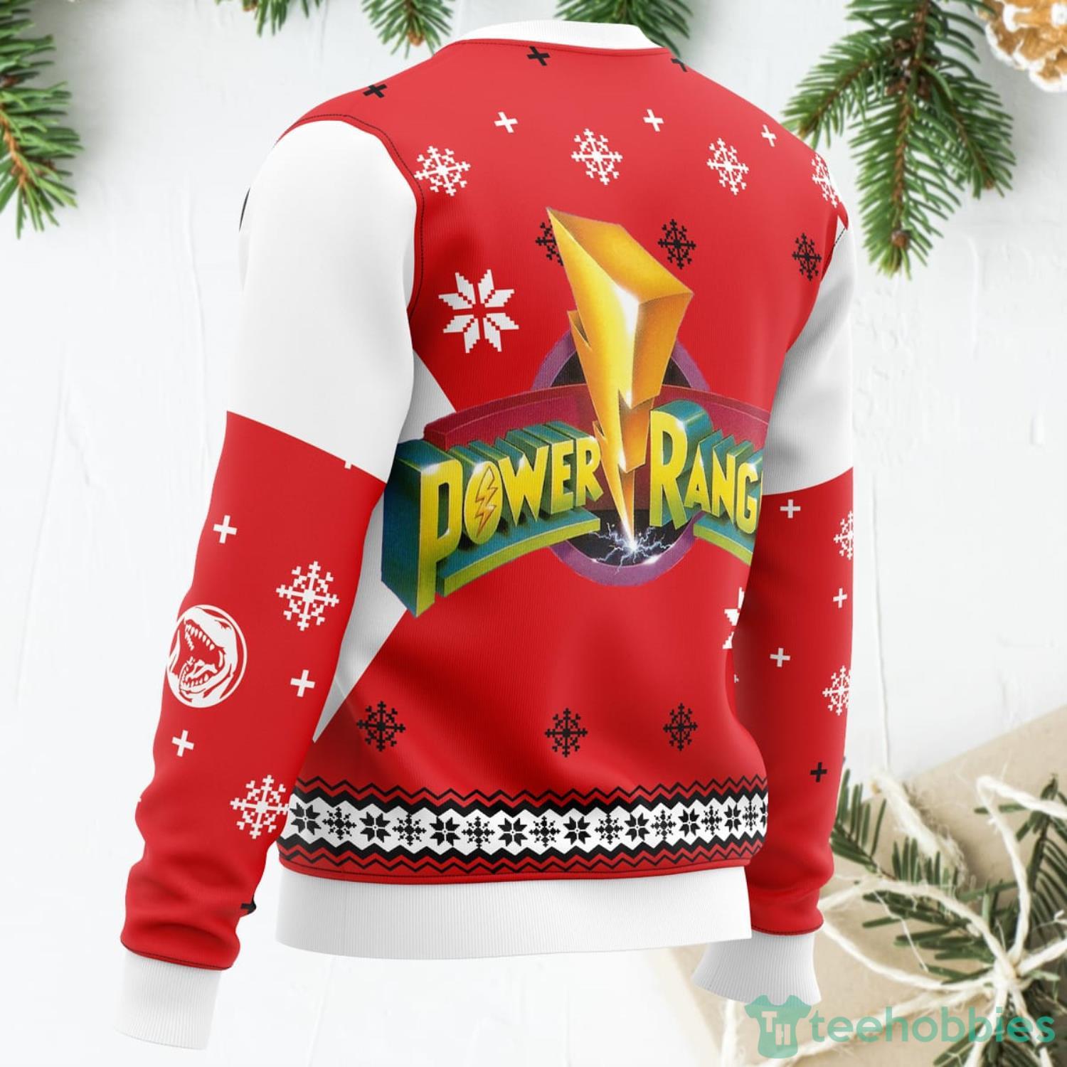 Mighty Morphin Power Rangers Red Ugly Christmas Sweater For Men And Women image Mighty Morphin Power Rangers Red Ugly Christmas Sweater For Men And Women Product Photo 3