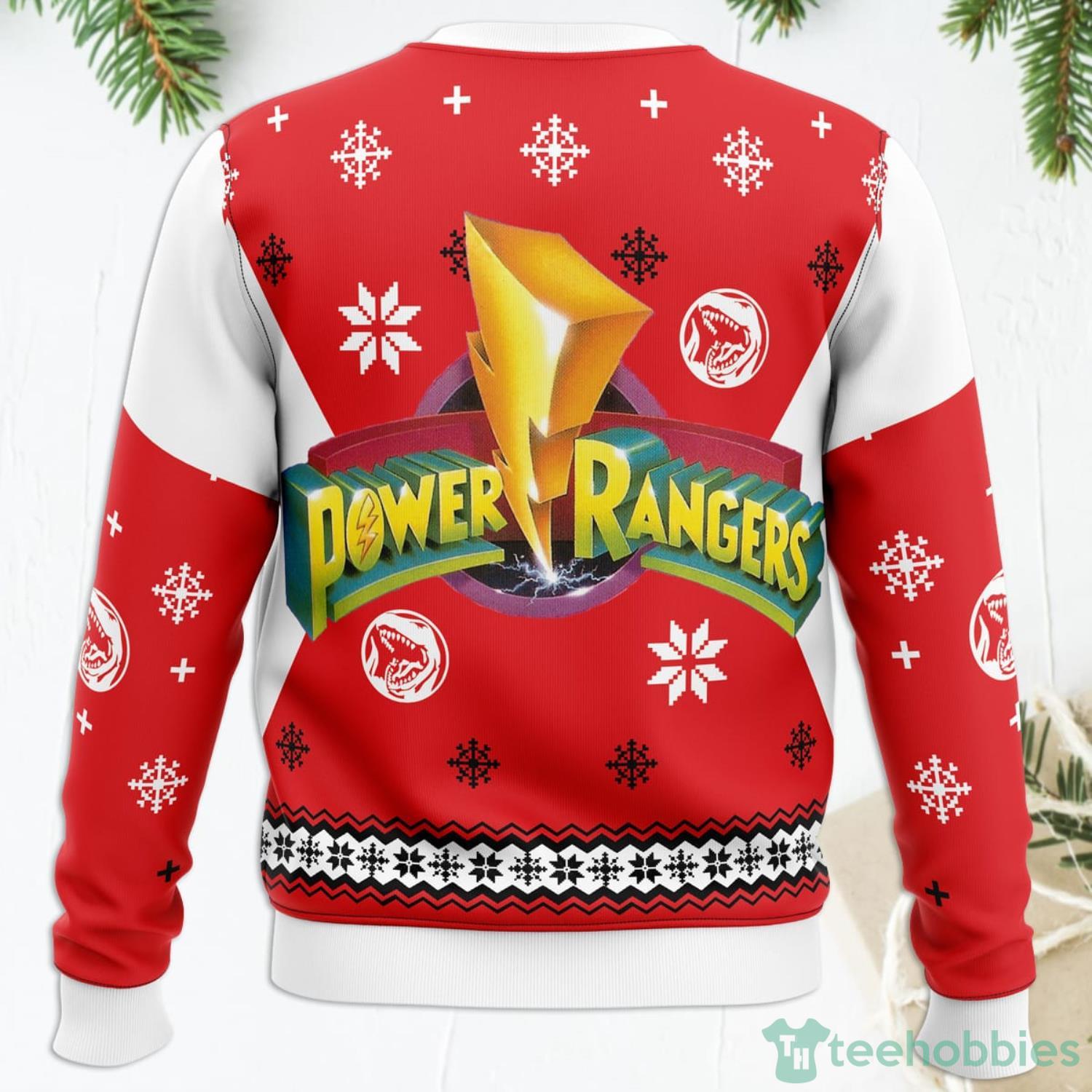 Mighty Morphin Power Rangers Red Ugly Christmas Sweater For Men And Women Product Photo 4 Mighty Morphin Power Rangers Red Ugly Christmas Sweater For Men And Women Product Photo 4
