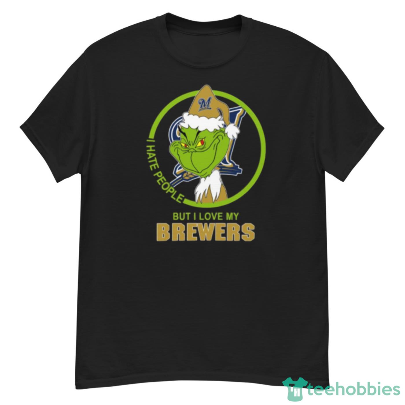 Milwaukee Brewers MLB Christmas Grinch I Hate People But I Love