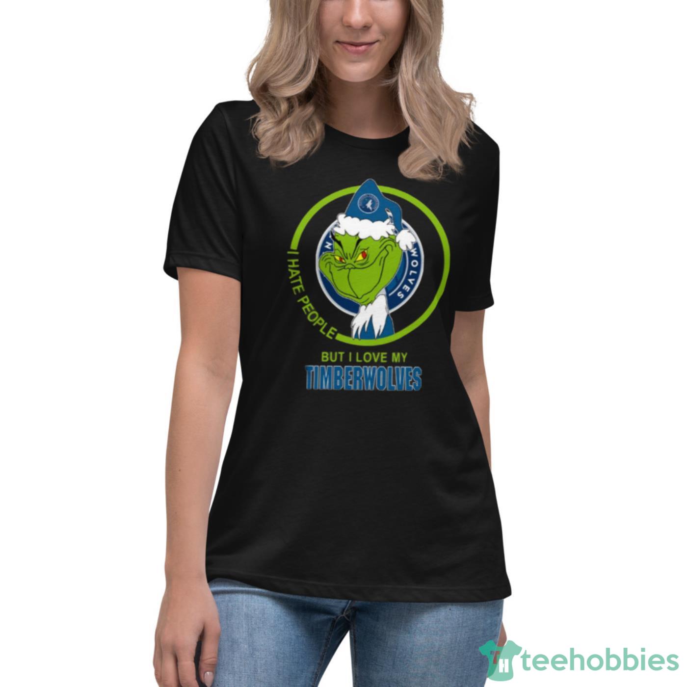 Minnesota Timberwolves NBA Christmas Grinch I Hate People But I Love My Favorite Basketball Team Shirt - Womens Relaxed Short Sleeve Jersey Tee Minnesota Timberwolves NBA Christmas Grinch I Hate People But I Love My Favorite Basketball Team Shirt - Womens Relaxed Short Sleeve Jersey Tee