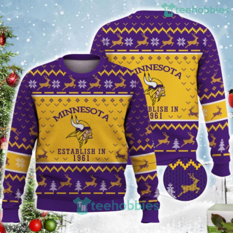 Minnesota Vikings Snowflakes Pattern Ugly Christmas Sweater