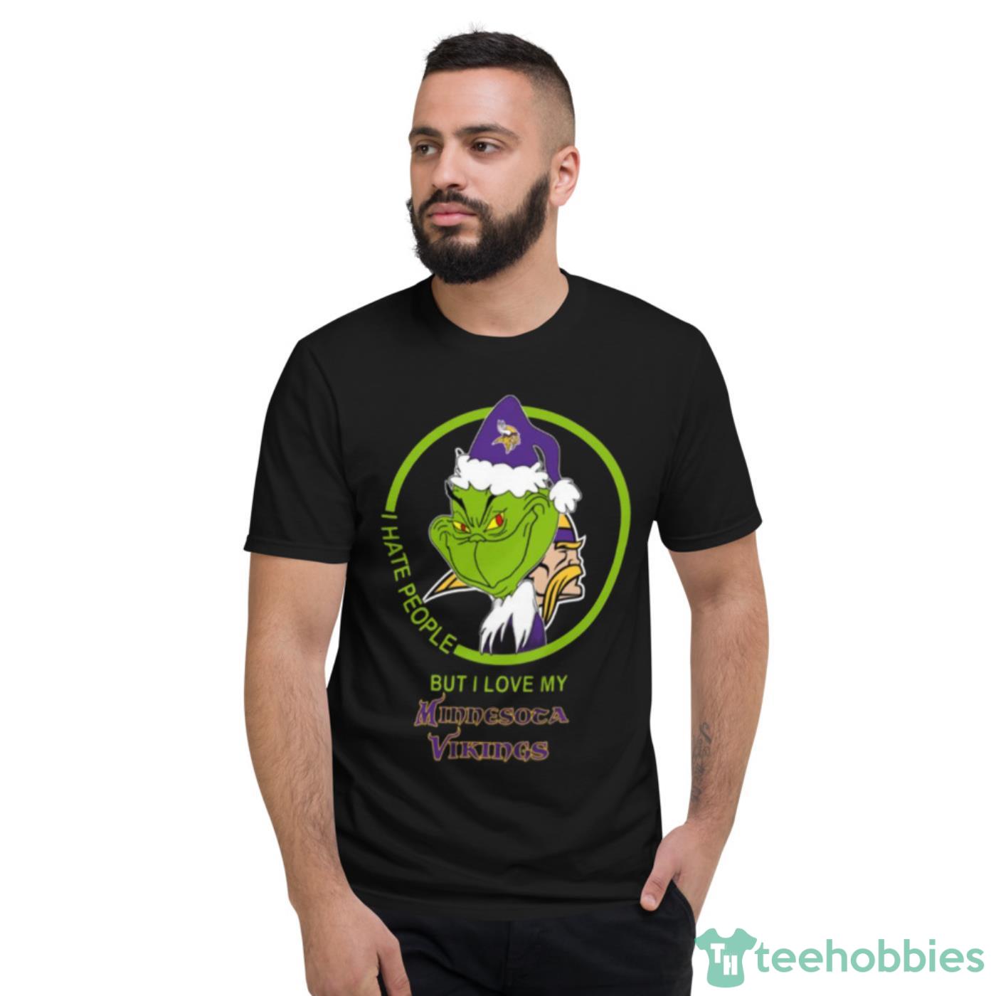 Grinch I Hate People But I Love Minnesota Vikings Christmas Shirt