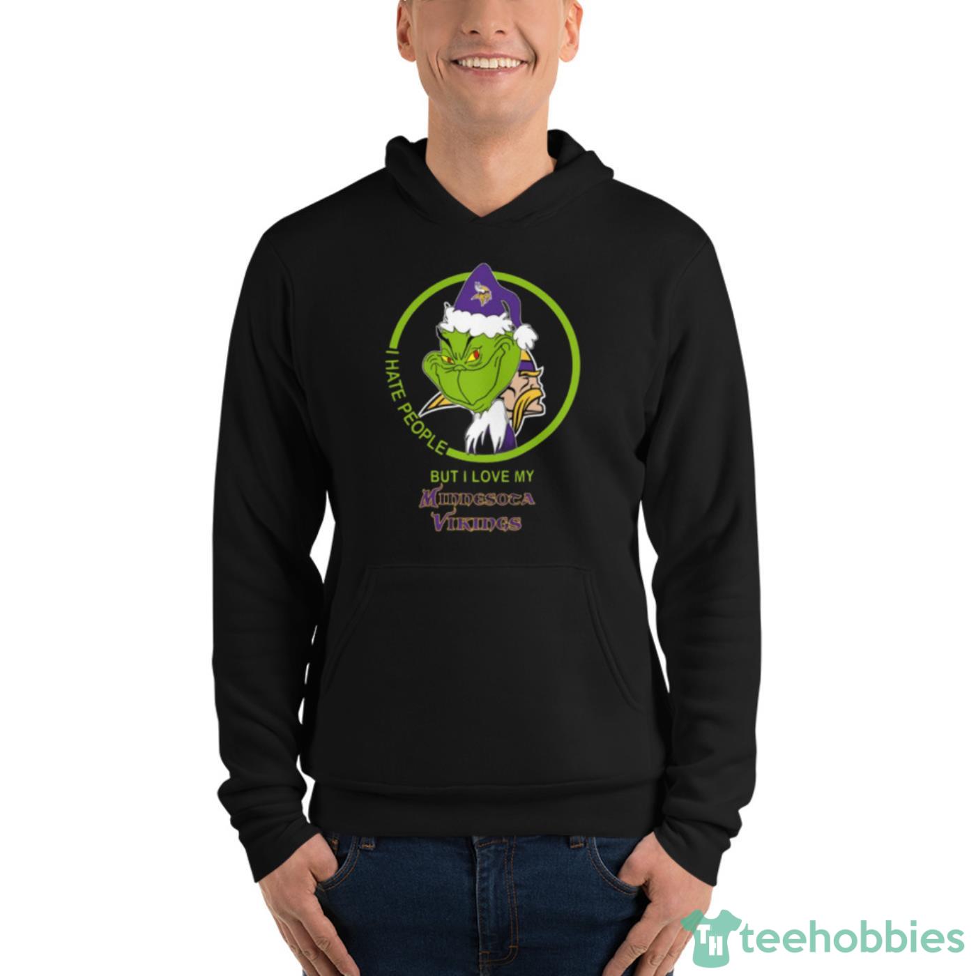 Minnesota Vikings NFL Christmas Grinch I Hate People But I Love My Favorite  Football Team T-Shirt