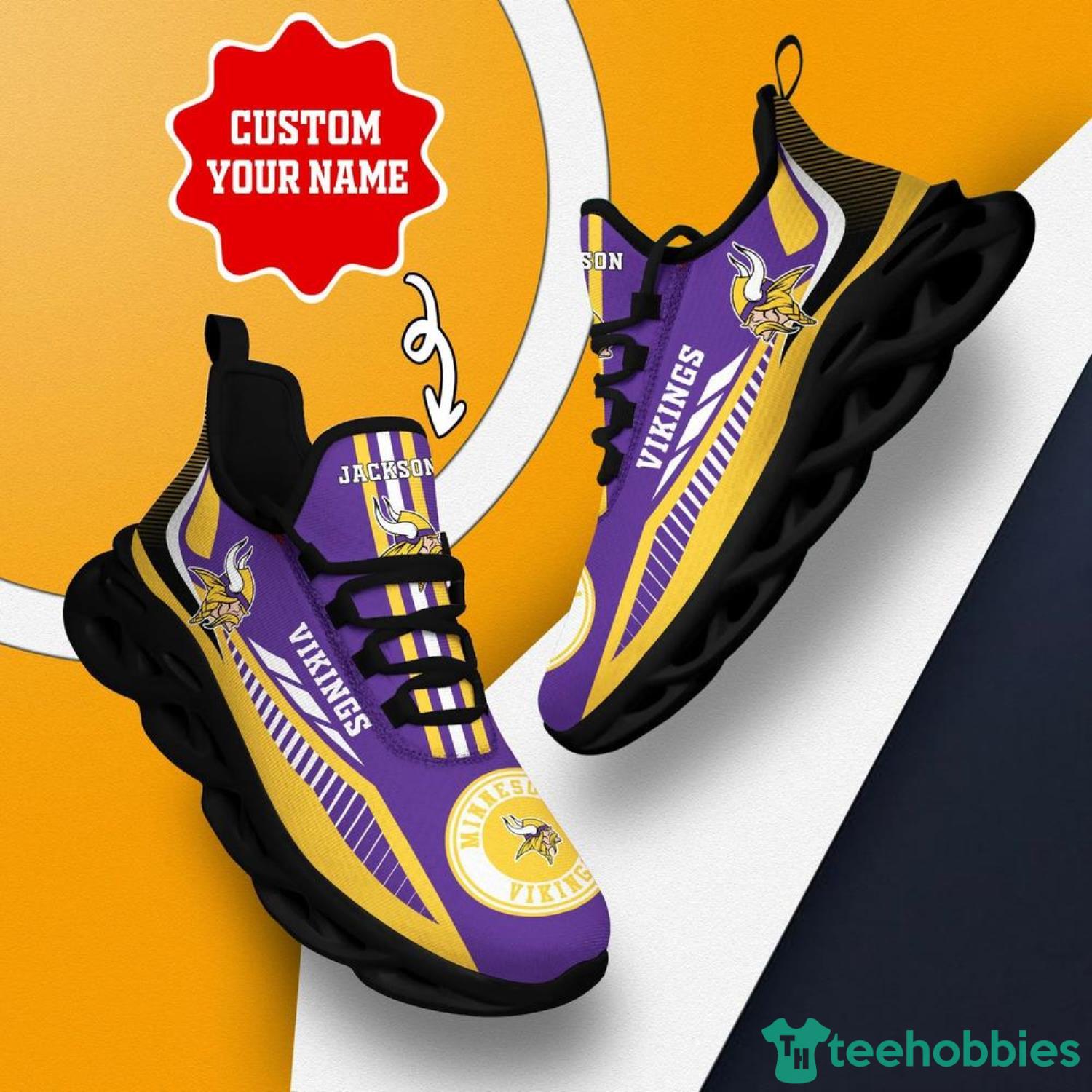 Minnesota Vikings Personalized Name NFL Ultra Sneakers Max Soul