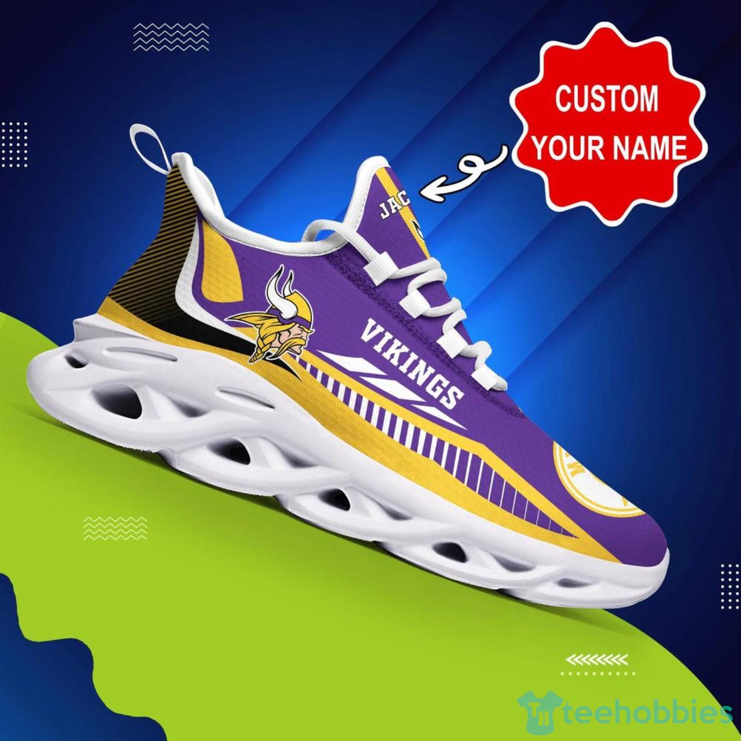 Minnesota Vikings Personalized Name NFL Ultra Sneakers Max Soul