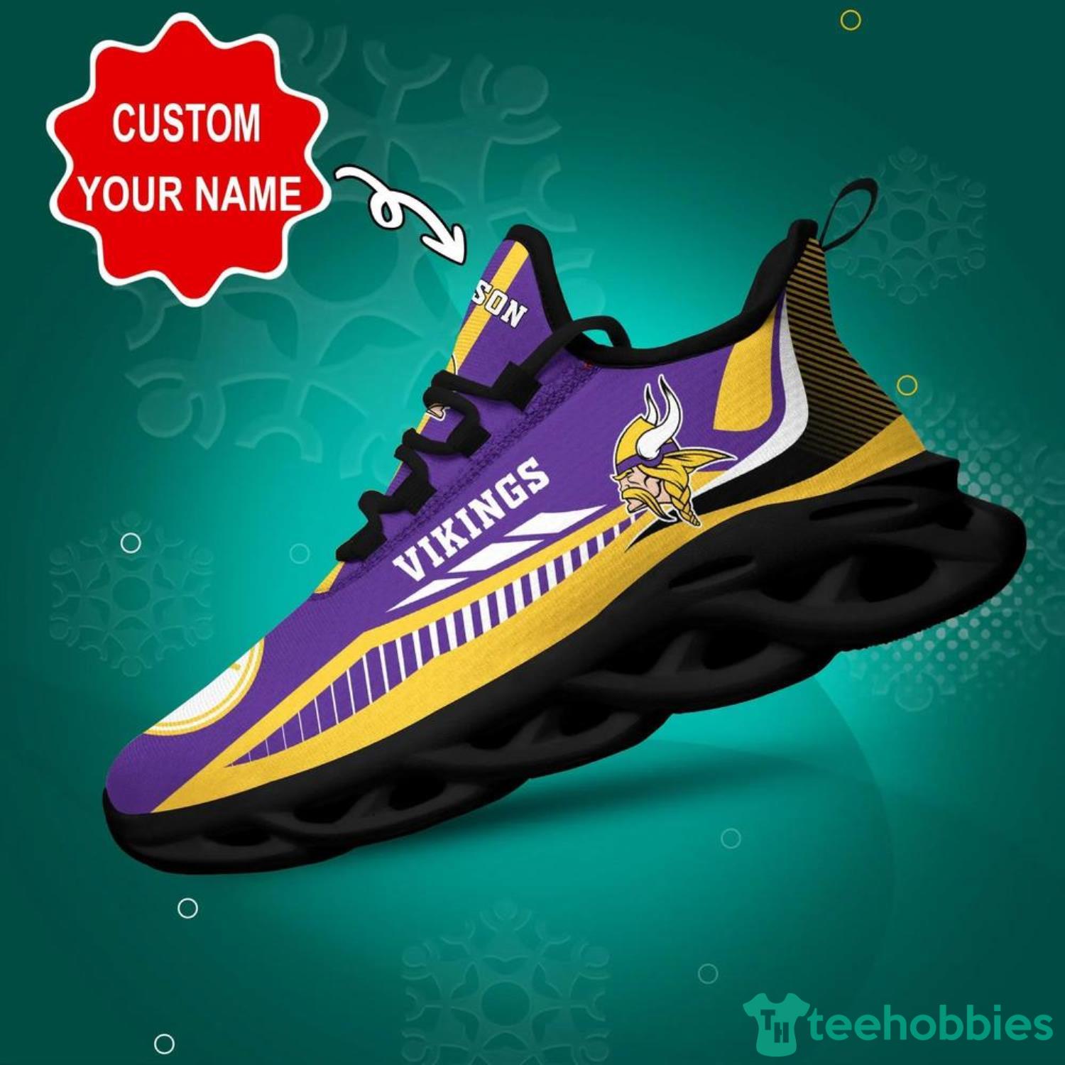 Minnesota Vikings Personalized Name NFL Ultra Sneakers Max Soul