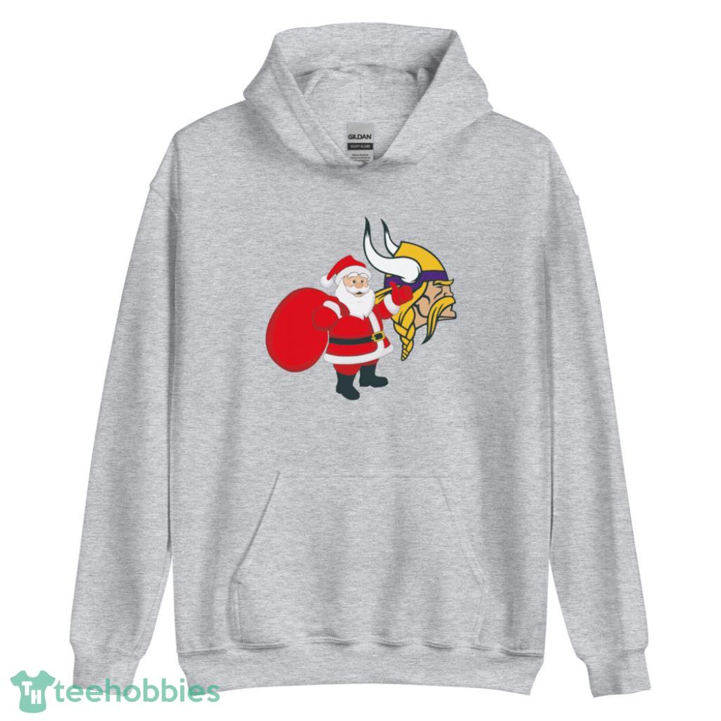 Minnesota Vikings NFL Santa Claus Christmas Shirt - Unisex Heavy Blend Hooded Sweatshirt