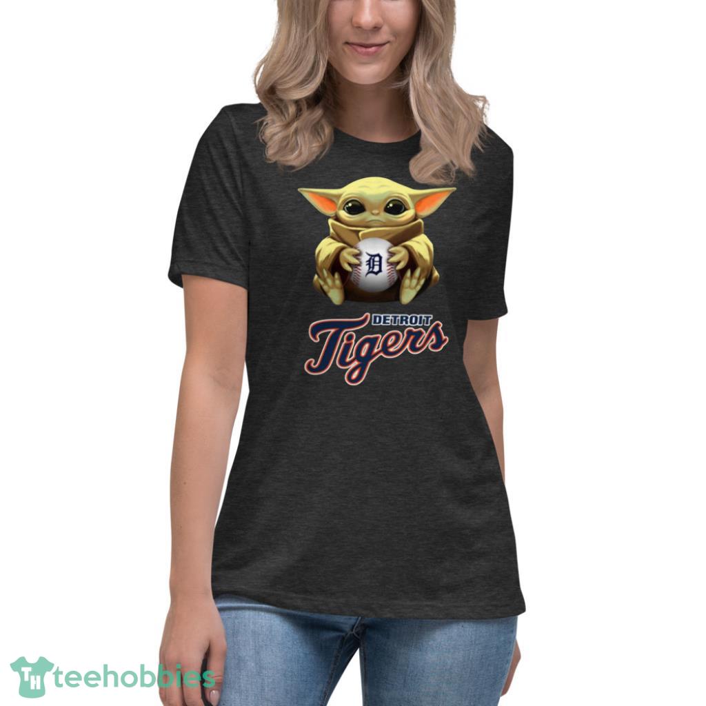 Detroit Tigers MLB Baseball Star Wars Yoda And Mandalorian This Is The Way  Women's T-Shirt