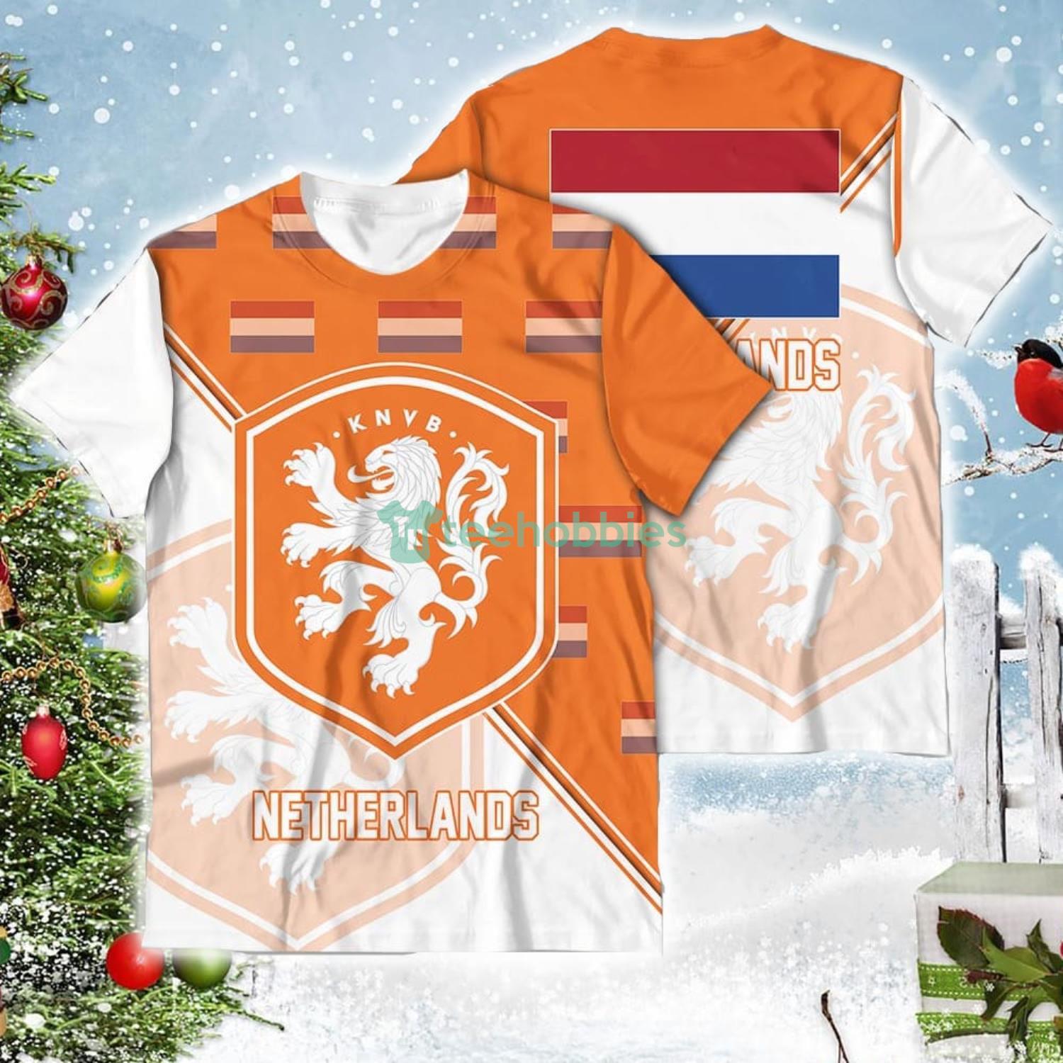 Netherlands National Soccer Team Qatar World Cup 2022 Champions Soccer Team 3D All Over Printed Shirt Product Photo 2