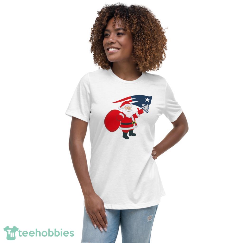 New England Patriots NFL Santa Claus Christmas Shirt - Womens Relaxed Short Sleeve Jersey Tee