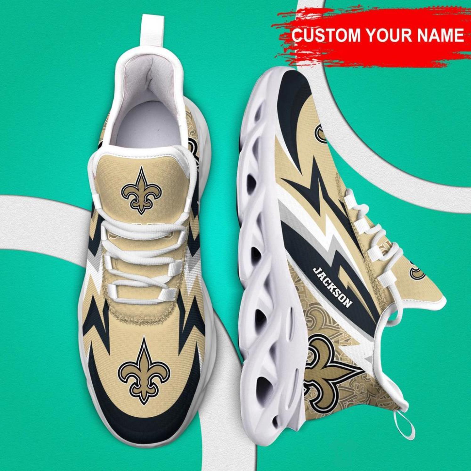 New Orleans Saints NFL Max Soul Shoes Custom Name Sneakers For Men And Women