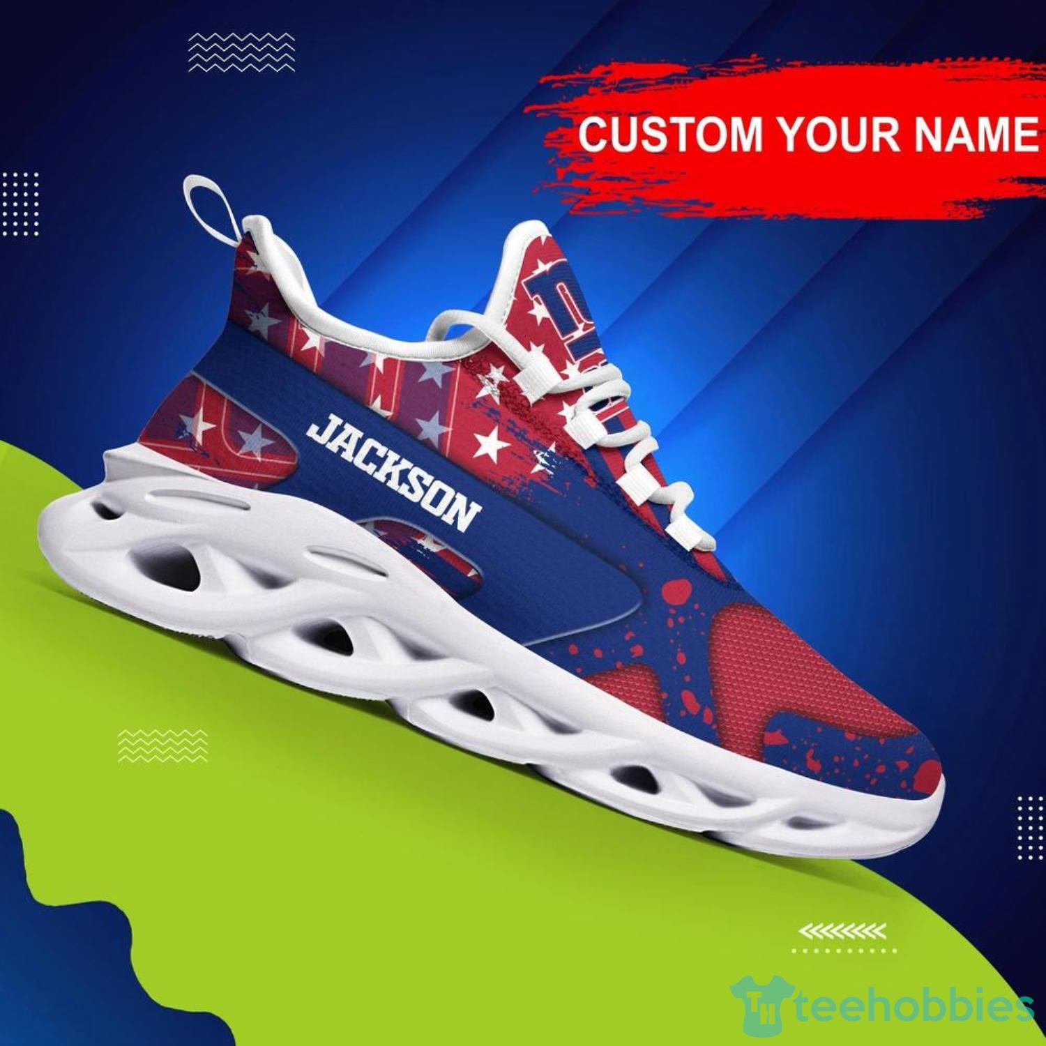 New York Giants NFL Max Soul Shoes American Flag Custom Name Sneakers For Men And Women - New York Giants NFL Max Soul Shoes Custom Name, Sneakers Hot Trending Personalized Gifts For NFL Fans_1