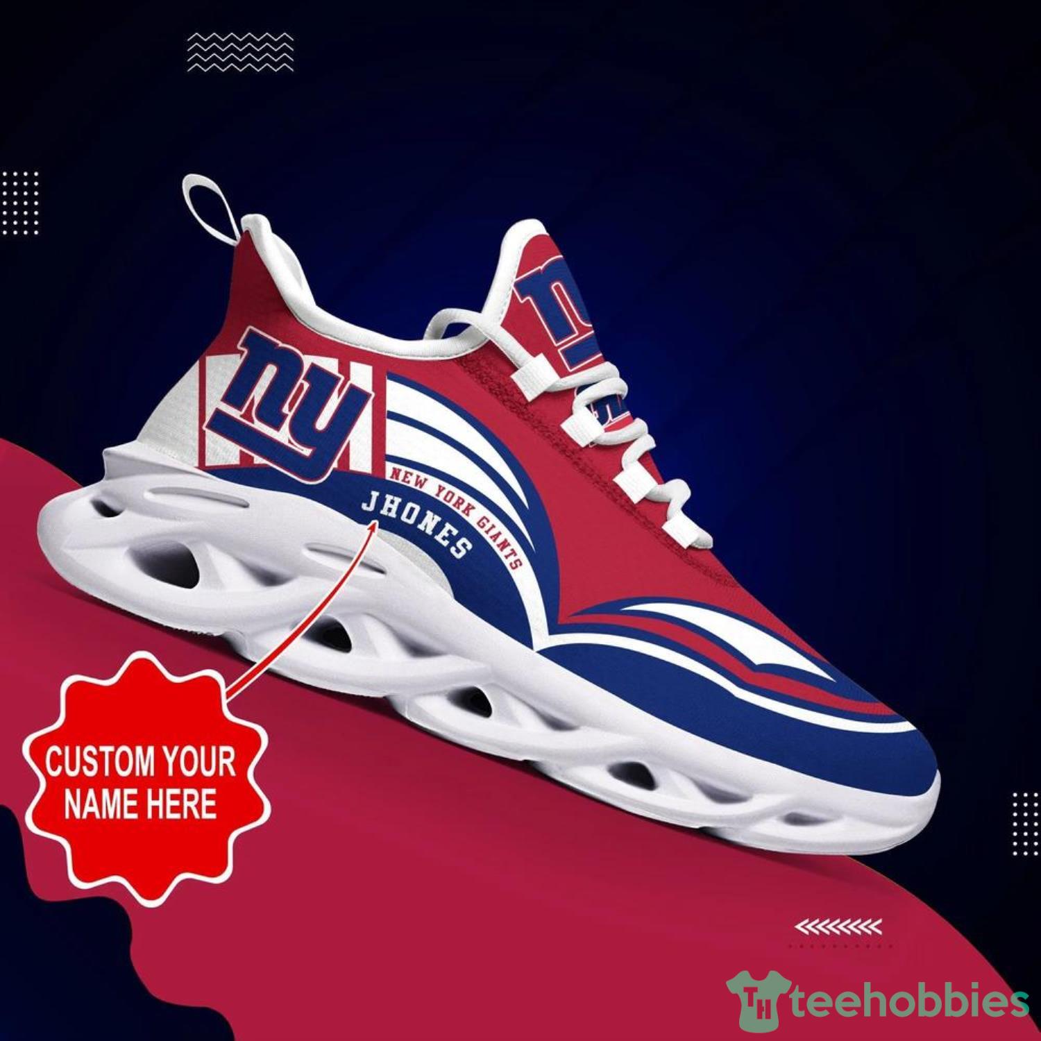 Personalize NFL New York Giants White Blue Max Soul Sneakers