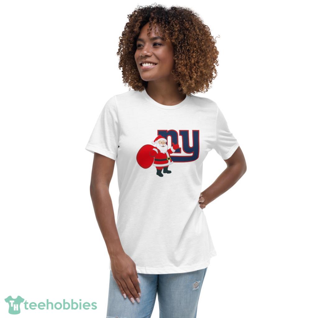 New York Giants NFL Santa Claus Christmas Shirt - Womens Relaxed Short Sleeve Jersey Tee