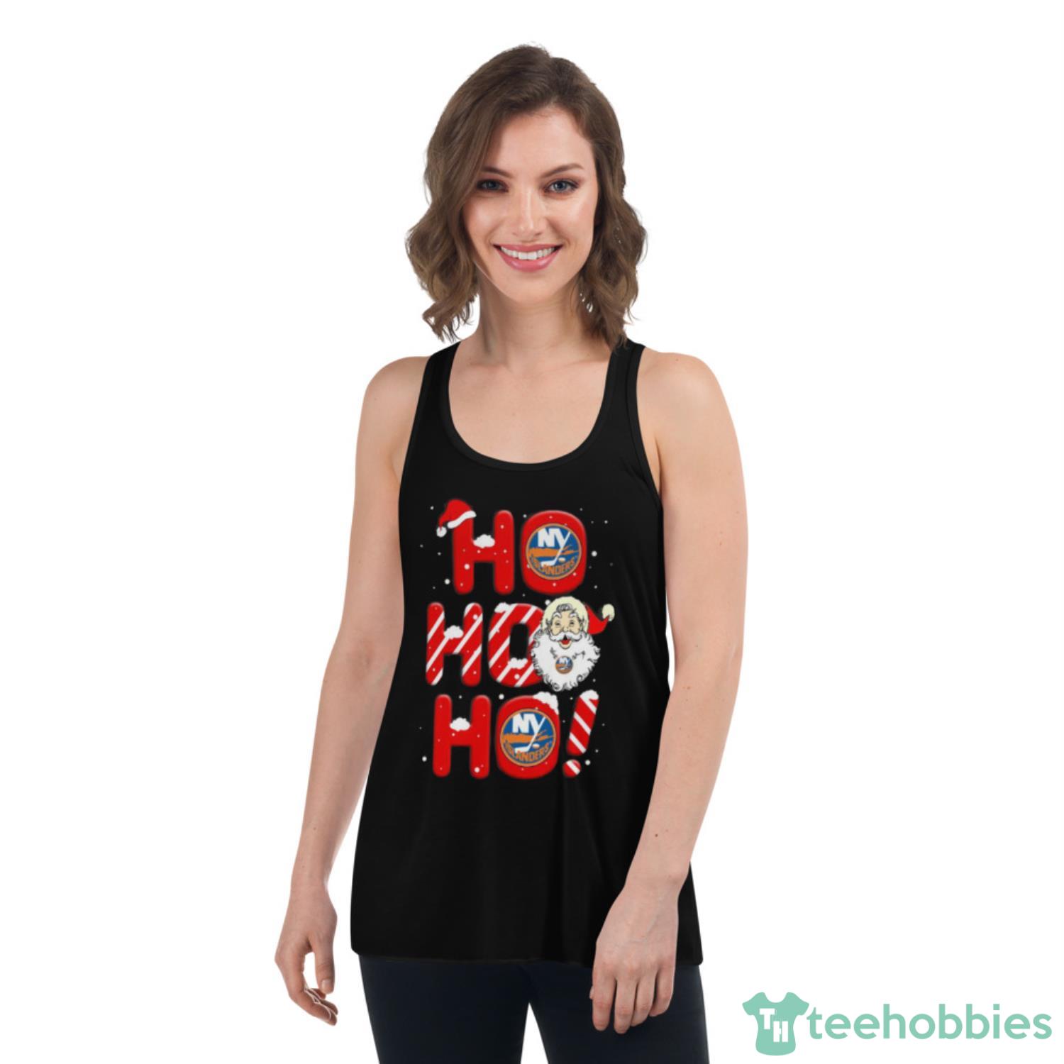 New York Islanders NHL Hockey Ho Ho Ho Santa Claus Merry Christmas Shirt - Womens Flowy Racerback Tank New York Islanders NHL Hockey Ho Ho Ho Santa Claus Merry Christmas Shirt - Womens Flowy Racerback Tank