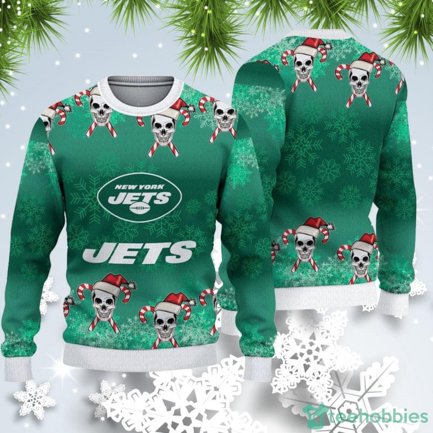 New York Jets Christmas Skull Ugly Christmas Sweater