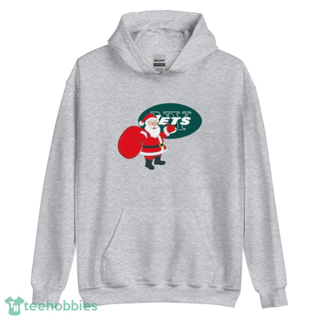 New York Jets NFL Santa Claus Christmas Shirt - Unisex Heavy Blend Hooded Sweatshirt
