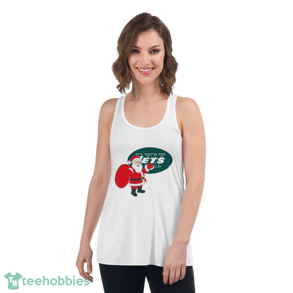 New York Jets NFL Santa Claus Christmas Shirt - Womens Flowy Racerback Tank