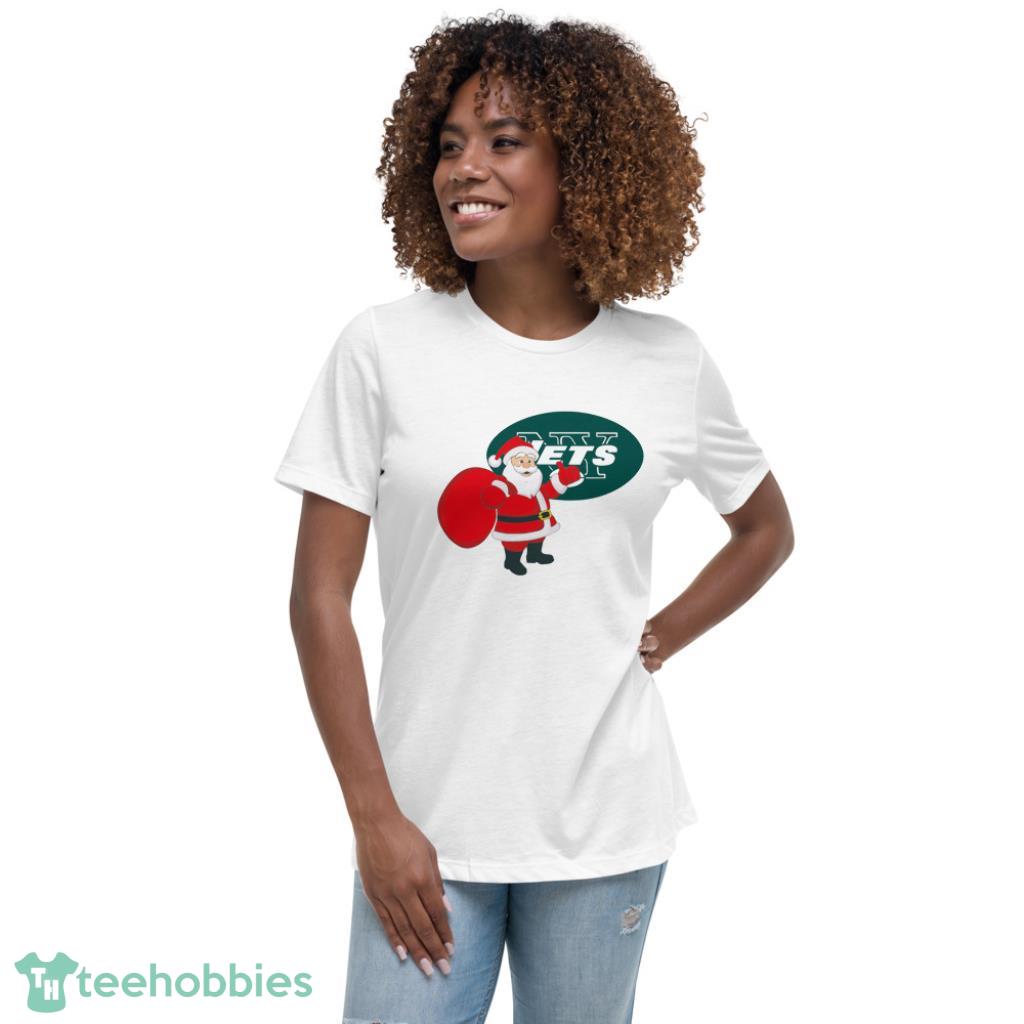 New York Jets NFL Santa Claus Christmas Shirt - Womens Relaxed Short Sleeve Jersey Tee