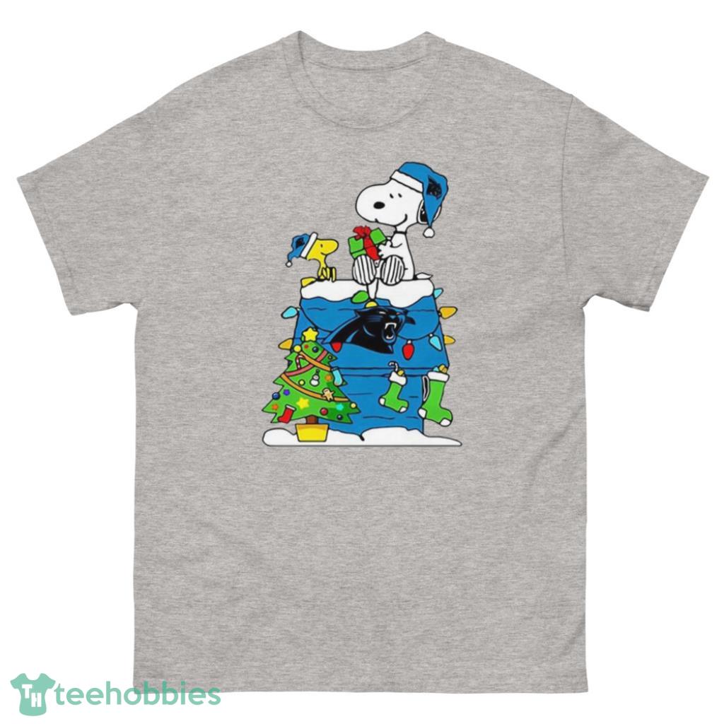 NFL Carolina Panthers Snoopy And Woodstock Christmas Shirt - 500 Men’s Classic Tee Gildan