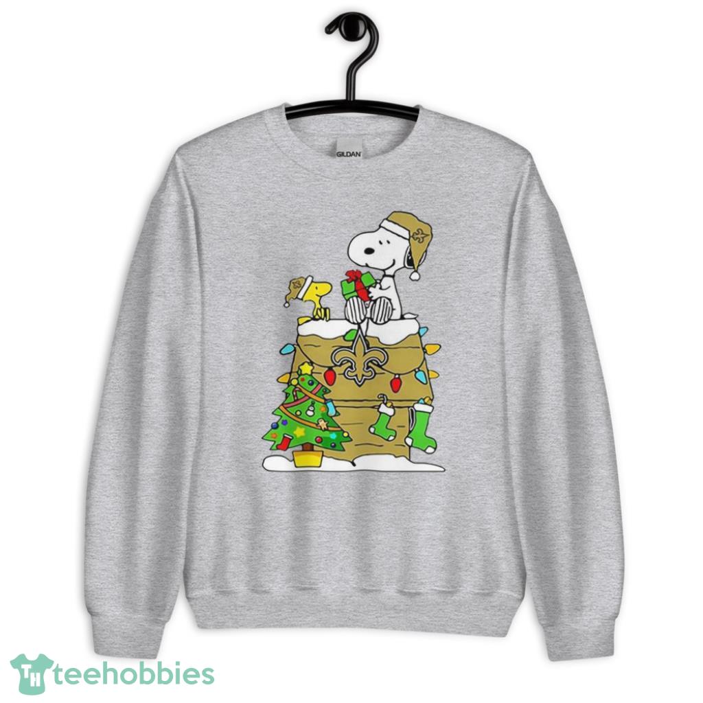 NFL New Orleans Saints Snoopy And Woodstock Christmas Shirt - Unisex Heavy Blend Crewneck Sweatshirt