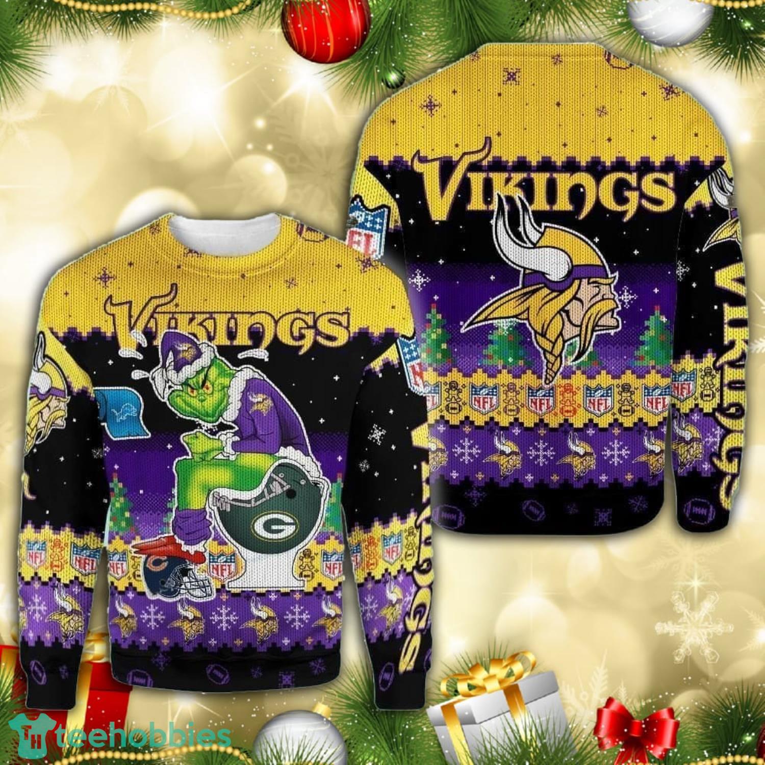 NFL Minnesota Vikings Custom Name And Number Cute Ugly Christmas Sweater  Christmas Gift - Banantees