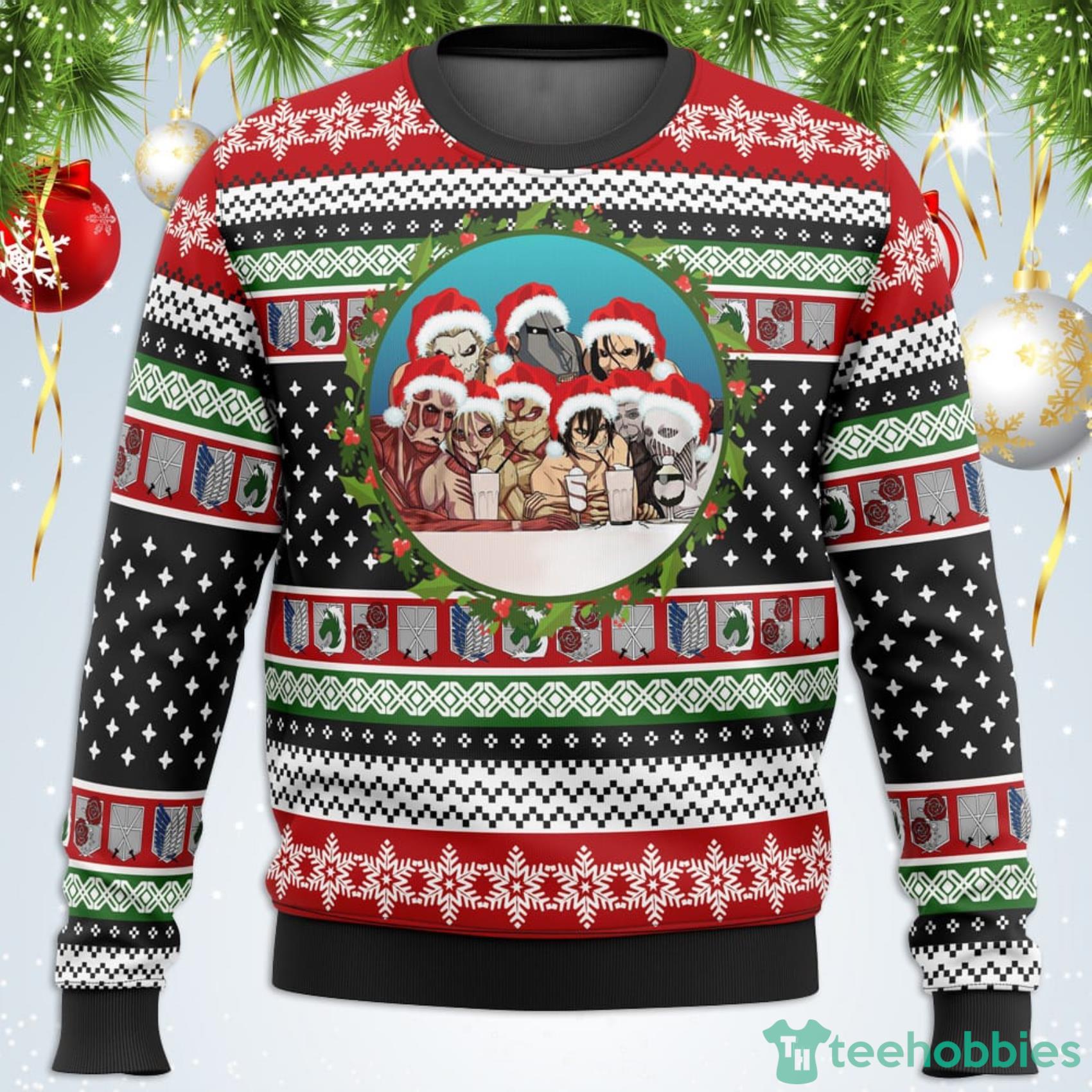 Nine Titans Attack on Titan Ugly Christmas Sweater For Men And Women Product Photo 1 Nine Titans Attack on Titan Ugly Christmas Sweater For Men And Women Product Photo 1