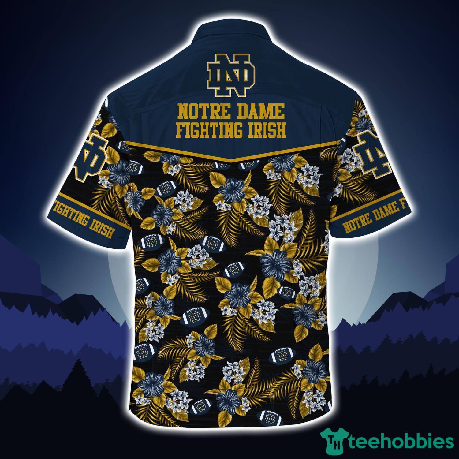 Notre Dame Fighting Irish Family Football Home Run Love Tropical Hawaiian Shirt image Notre Dame Fighting Irish Family Football Home Run Love Tropical Hawaiian Shirt Product Photo 2