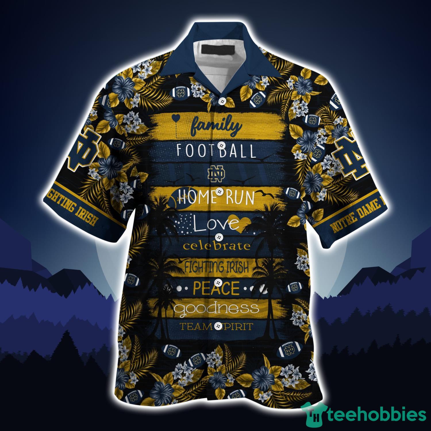 Notre Dame Fighting Irish Family Football Home Run Love Tropical Hawaiian Shirt Product Photo 3 Notre Dame Fighting Irish Family Football Home Run Love Tropical Hawaiian Shirt Product Photo 3