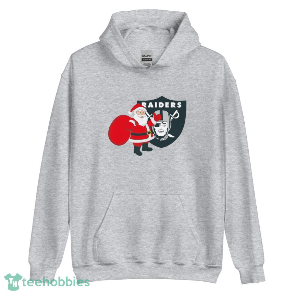 Oakland Raiders NFL Santa Claus Christmas Shirt - Unisex Heavy Blend Hooded Sweatshirt