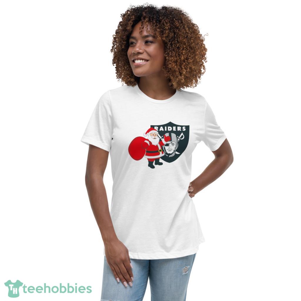 Oakland Raiders NFL Santa Claus Christmas Shirt - Womens Relaxed Short Sleeve Jersey Tee