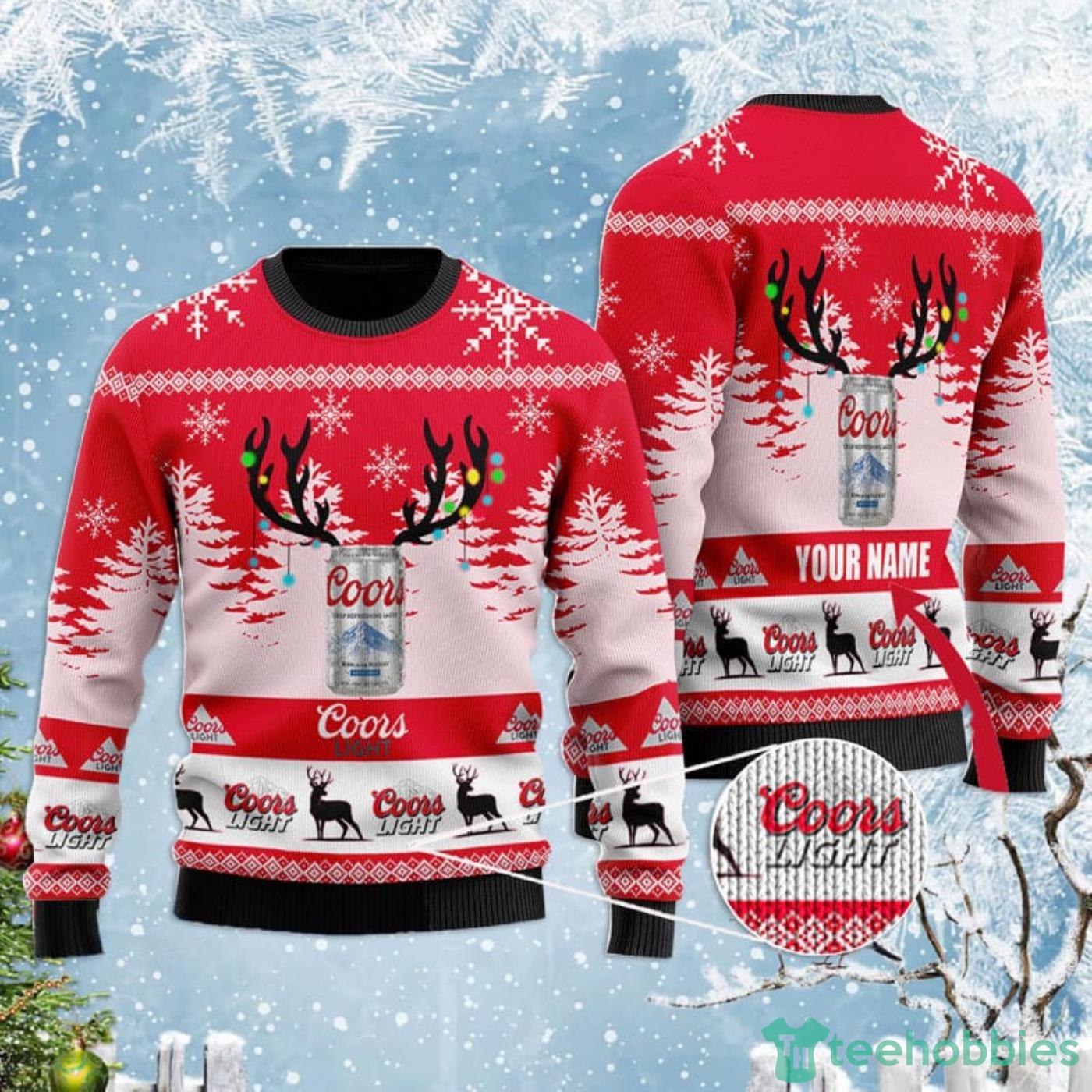 Coors Light Ugly Christmas Sweater Reindeer Beer Bottle Christmas Gift