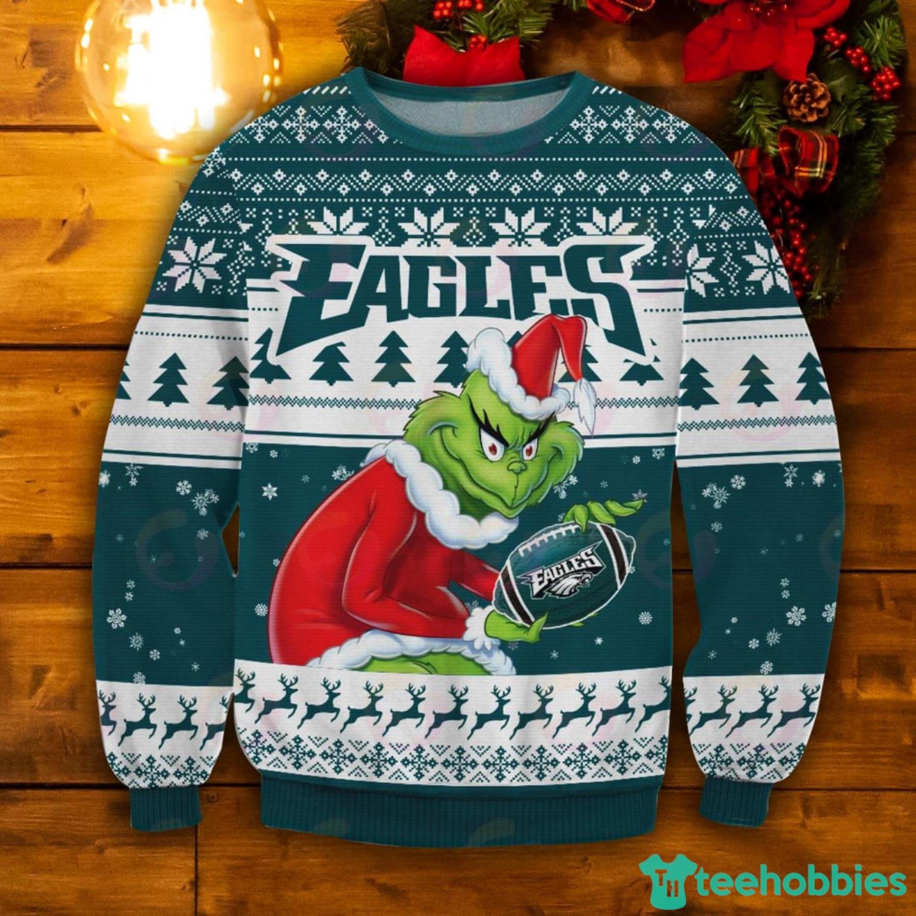 Philadelphia Eagles Grinch Ugly Christmas Sweater