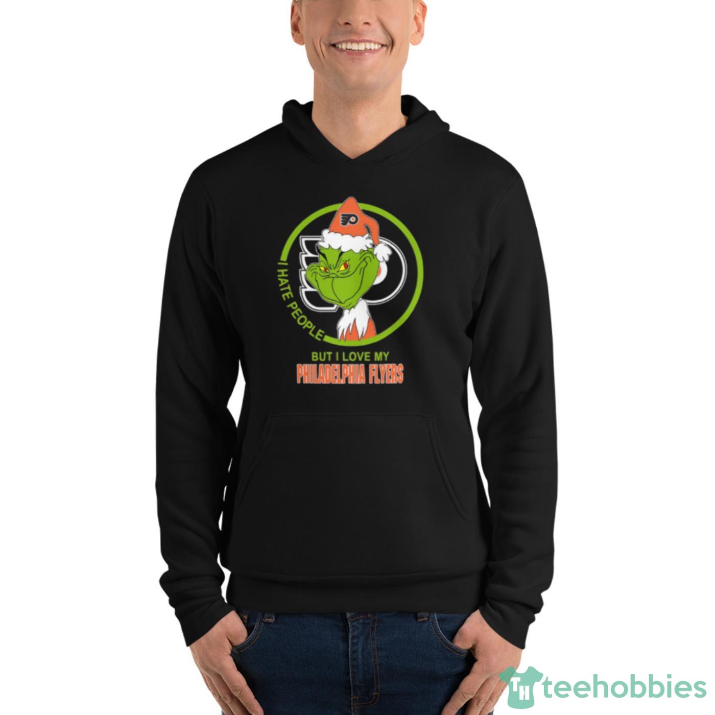 Philadelphia Flyers NHL Christmas Grinch I Hate People But I Love My Favorite Hockey Team Shirt - Unisex Fleece Pullover Hoodie Philadelphia Flyers NHL Christmas Grinch I Hate People But I Love My Favorite Hockey Team Shirt - Unisex Fleece Pullover Hoodie